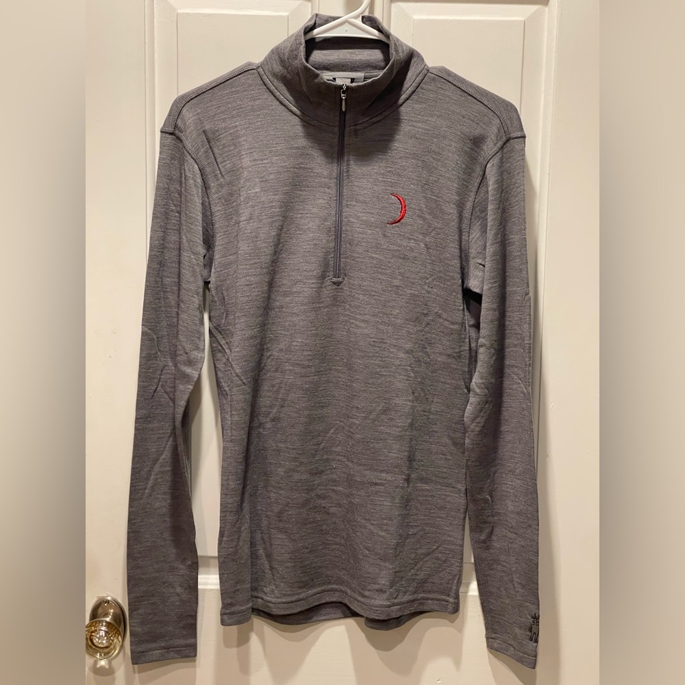 Smartwool Mens 1/4 Zip Pullover Base Layer Merino Wool Gray